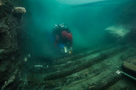 An Egyptian-French mission found the 80-foot-long ship beneath roughly 16 feet of hard clay.