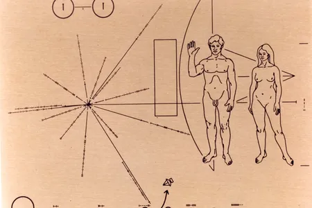 Image on the original Pioneer 10 and 11 plaques