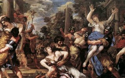 “The Rape of the Sabine Women,” Pietro da Cortnoa