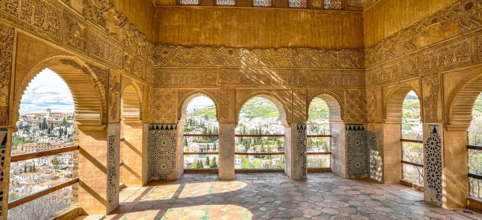  Archways in Palacio de Generalife at Granada's Alhambra 