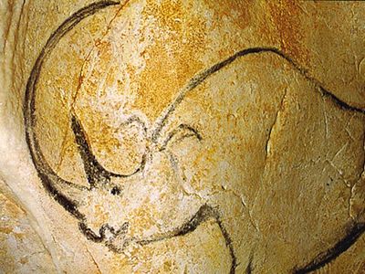 Cave art evolved in Europe 40,000 years ago. Archaeologists reasoned the art was a sign that humans could use symbols to represent their world and themselves.