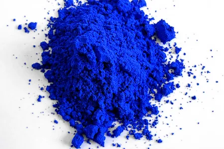 Photograph of YInMn Blue as synthesized in the laboratory.