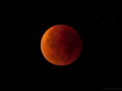 The moon turned blood red when the moon passed through Earth's shadow on September 28, 2015.