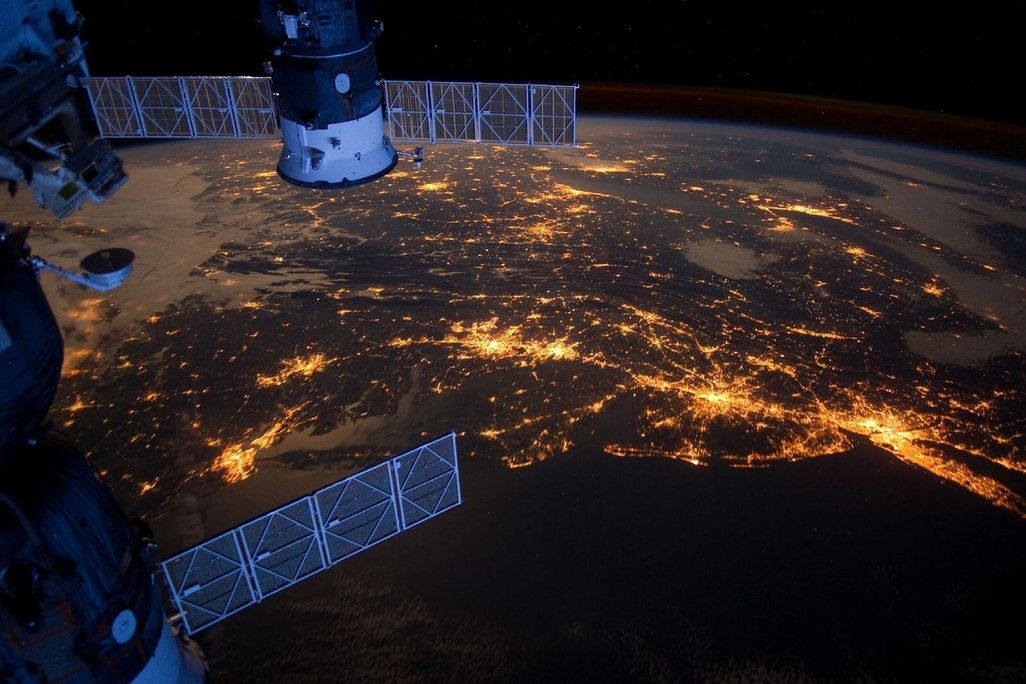 Satellites orbiting Earth.