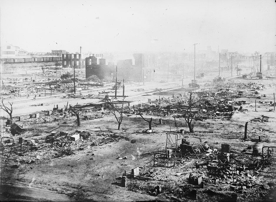 Ruins after the 1921 Tulsa Massacre