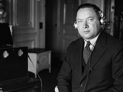 In 1912, as the HMS Titanic was going down, Sarnoff was involved with using early radio equipment to transmit information about the ship’s demise.