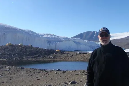 G. Wayne Clough, Secretary of the Smithsonian, at Lake Hoare.