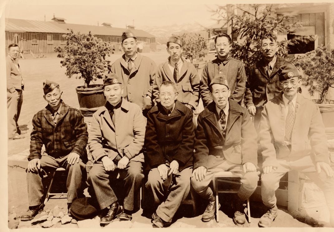 Katsuichi Miho (back row, far right) at the Santa Fe Detention Center