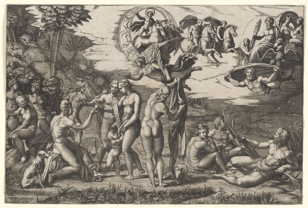Marcantonio Raimondi's engraving of The Judgment of Paris, after Raphael's painting of the same name