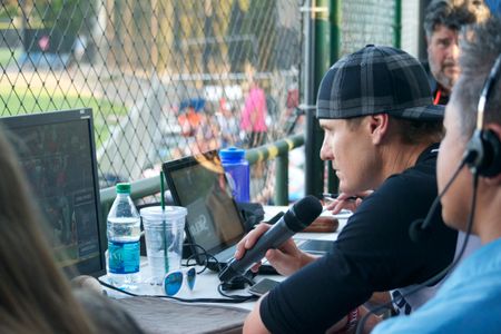 Eric Byrnes acts as the voice of the digital umpire as the San Rafael Pacifics play the Vallejo Admirals. 