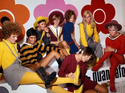 Mary Quant and models at the Quant Afoot footwear collection launch, 1967 