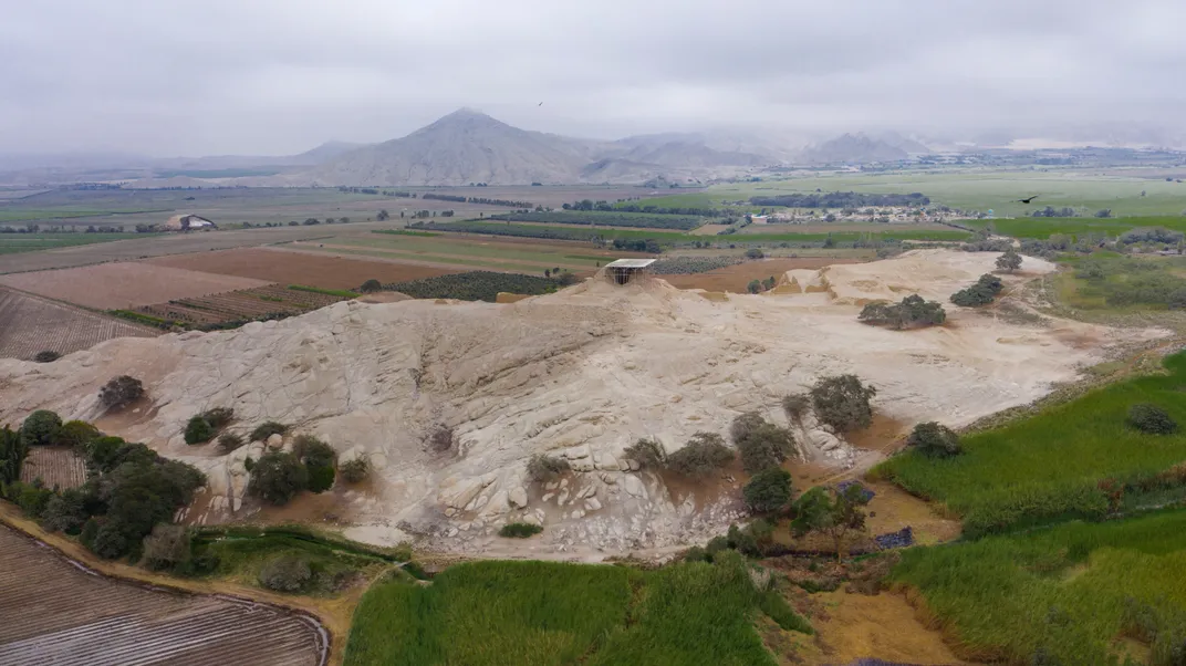 Aerial photo of dig site