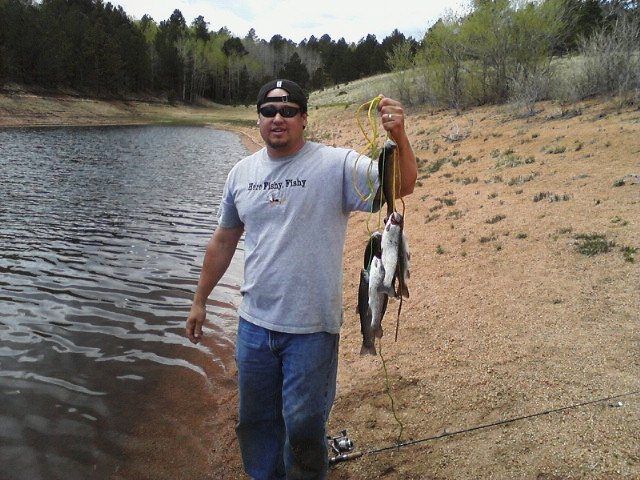 Fishing at Crystal Creek Reservoir in Colorado. Al wore
