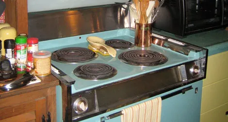 Lisa's vintage stove is a little too vintage.