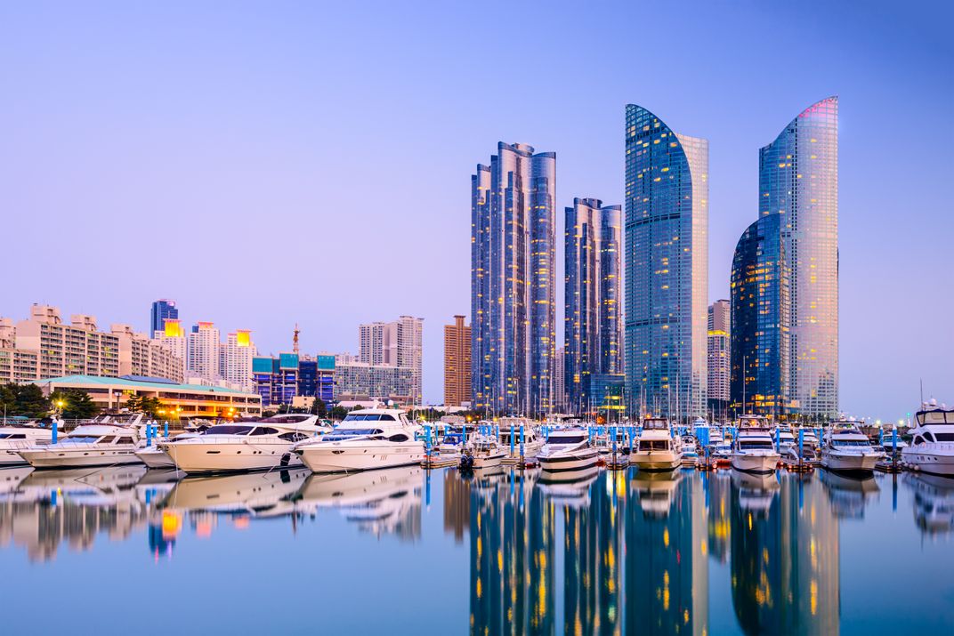 The skyscrapers of Busan's business district