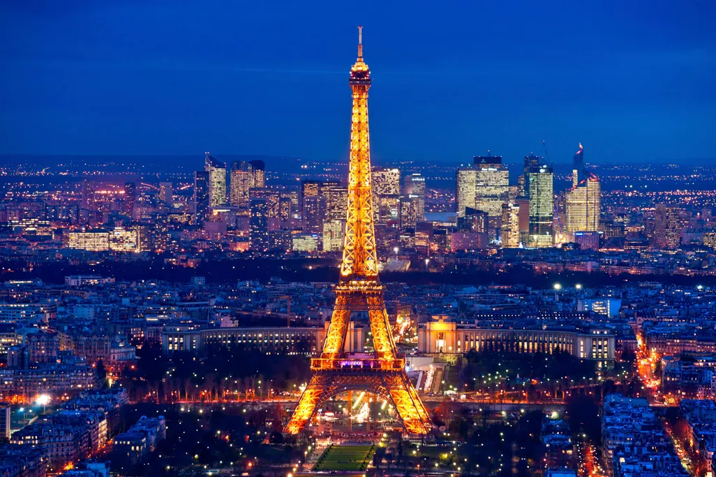 Eiffel Tower at Night, Paris, France