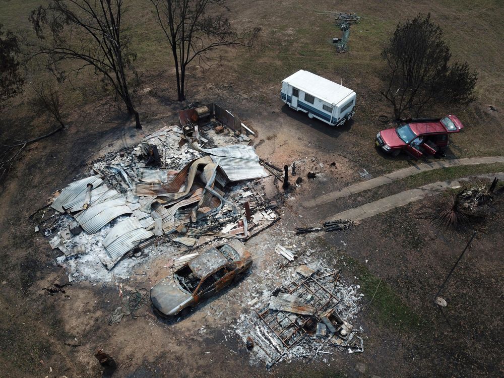 Destroyed home in Nerrigundah, New South Wales