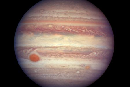 This snapshot shows Jupiter's swirling, banded atmosphere and signature vortices. 