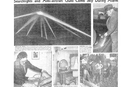 Page B of the February 26, 1942, Los Angeles Times, shows the coverage of the so-called Battle of Los Angeles and its aftermath.