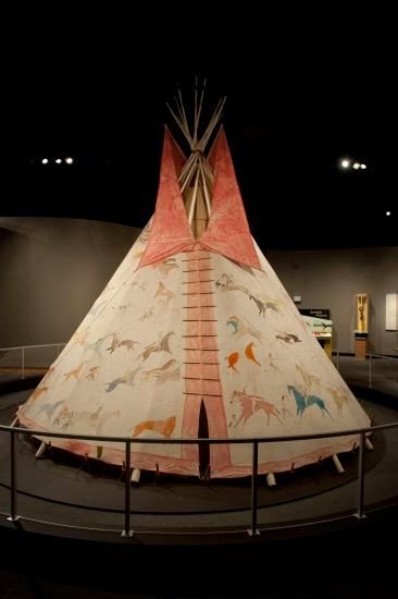 The Lakota tipi at the center of the exhibition