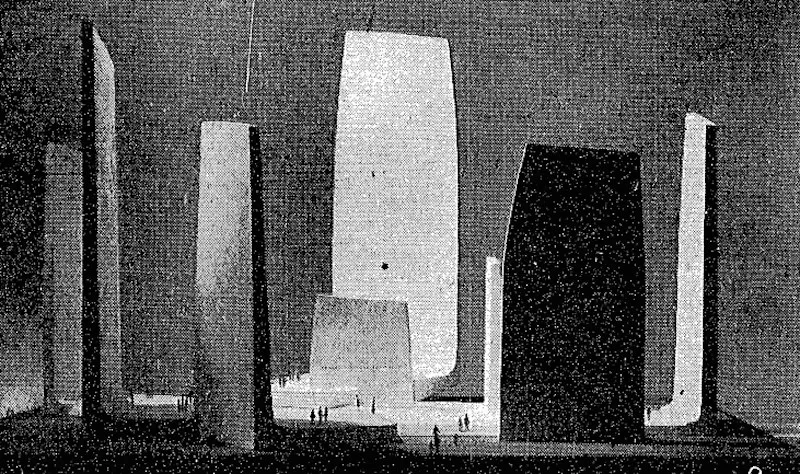 The Winning design for the Roosevelt Memorial by Pedersen and Tilney