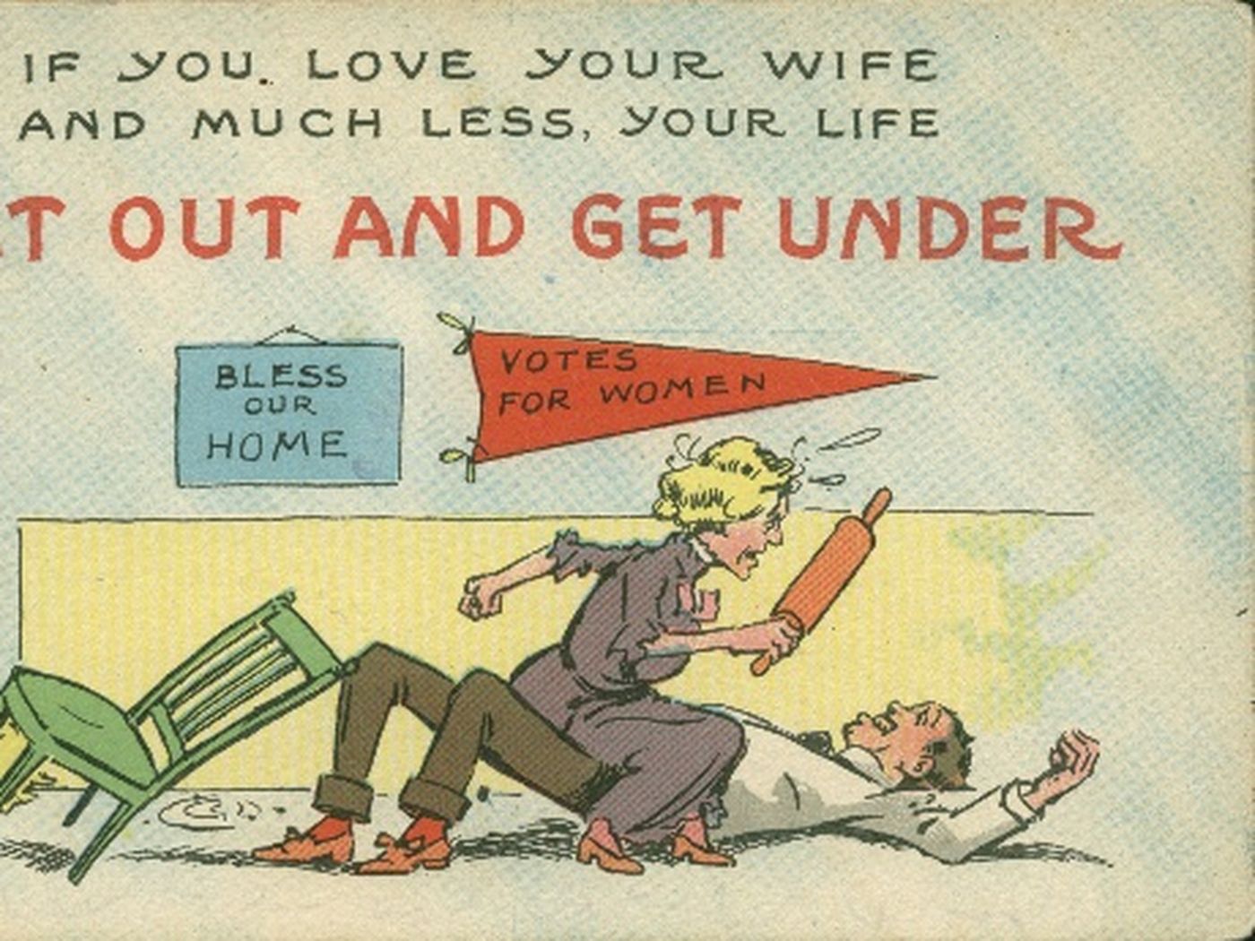 Washing Day anti-suffrage postcard