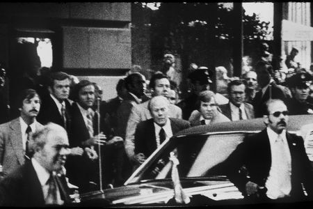 Secret Service agents grab Gerald Ford seconds after Sara Jane Moore attempts to shoot him in September 1975.