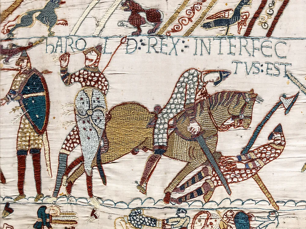 Harold Godwinson's death, as depicted in the Bayeux Tapestry