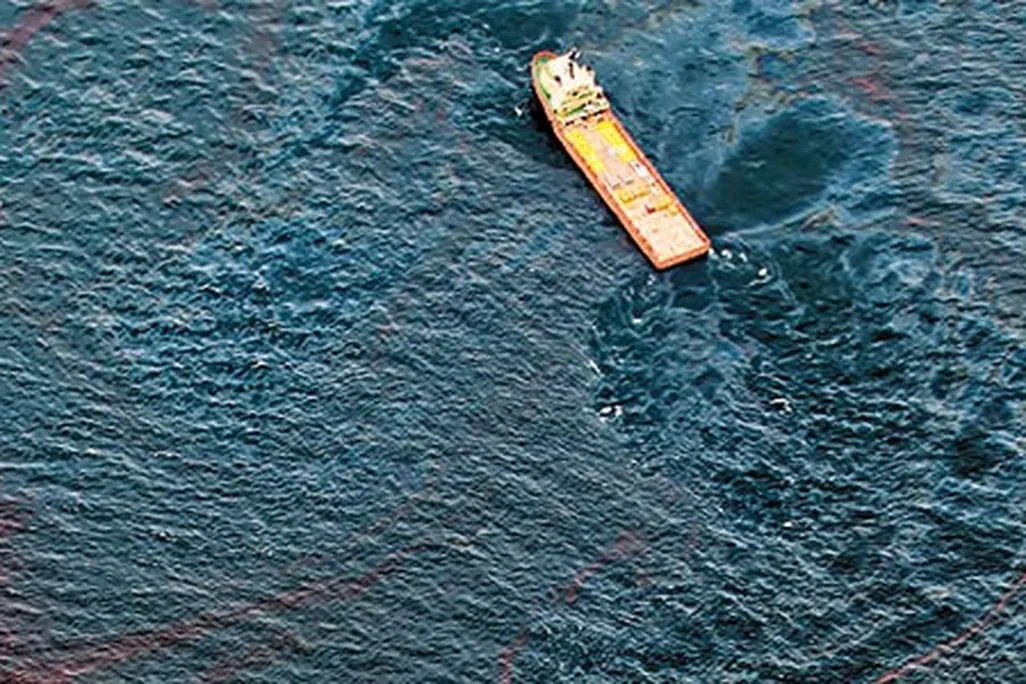 Workboat near site of damaged Deepwater Horizon platform