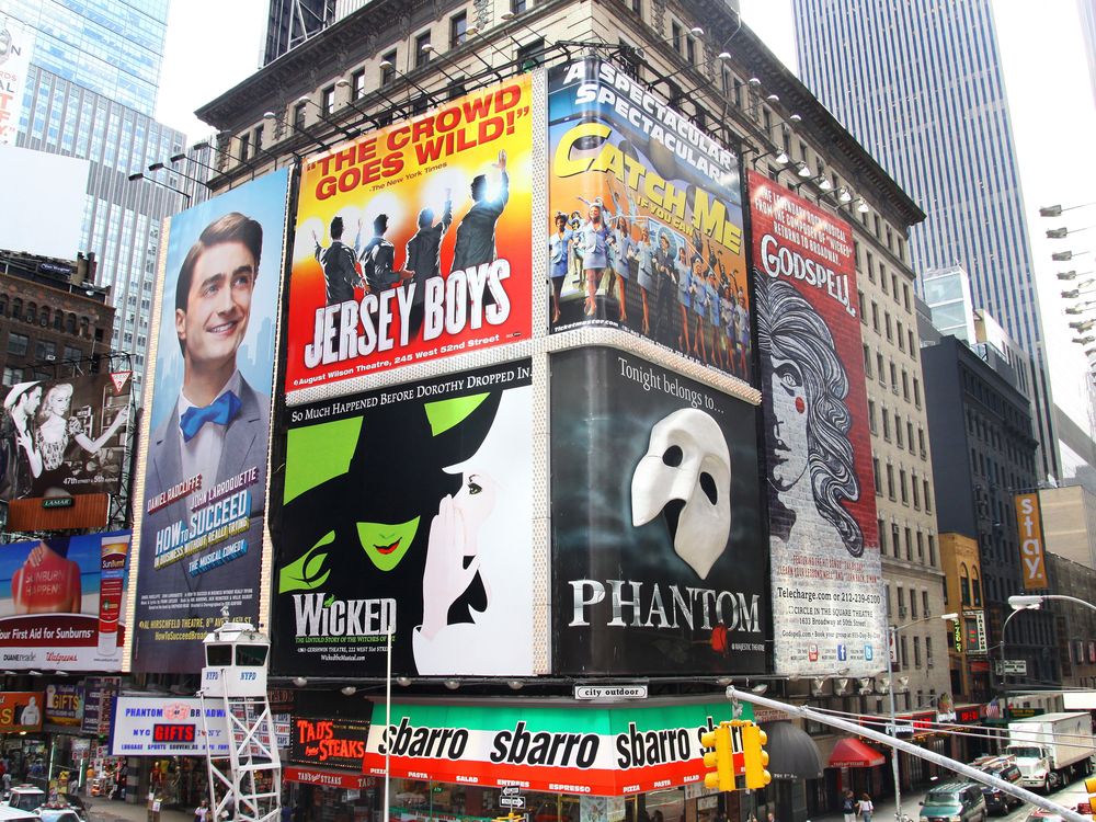 Broadway marquees in New York City