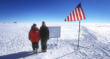 "We keep on talking about doing a book together," says Madeleine Nash, of working with her husband, Thomas (above, at the South Pole).