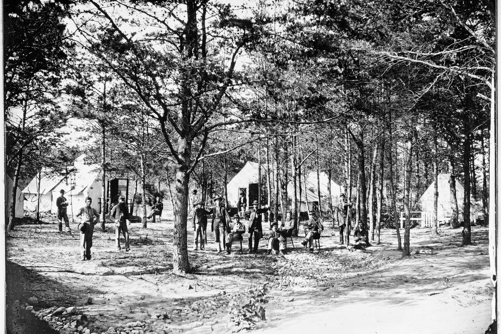 Union soldiers in their camp