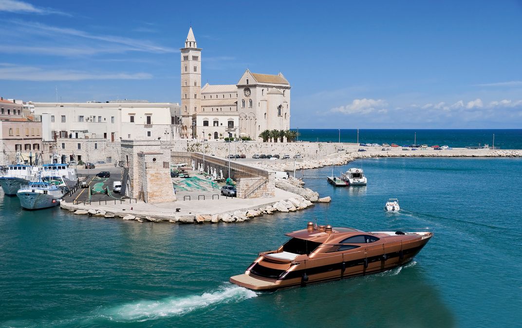 The cathedral and port of Trani, Apulia