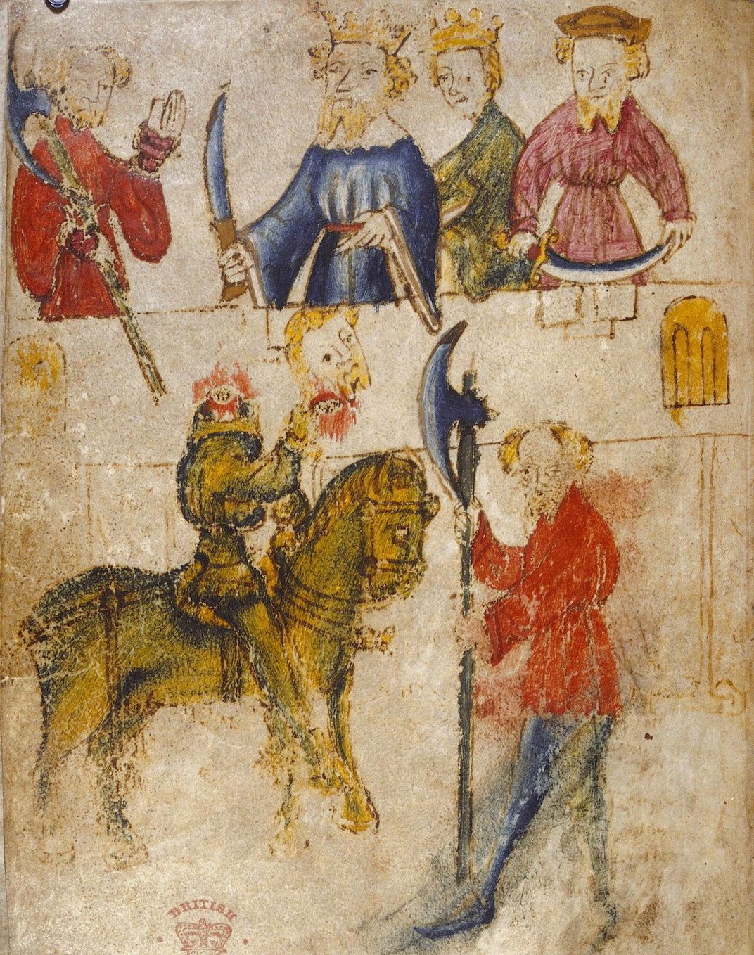 Illustration from manuscript of "The Green Knight"