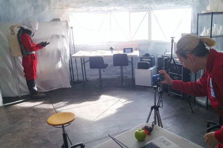 Ryan Kobrick conducting range of motion studies in the S.U.I..T Lab. 