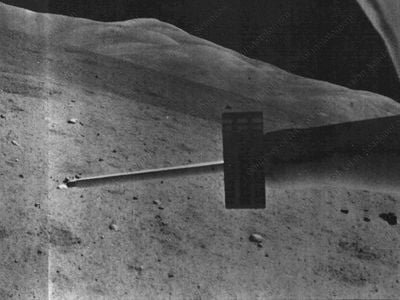 Part of a Lunokhod-2 panorama taken on the moon in 1973.