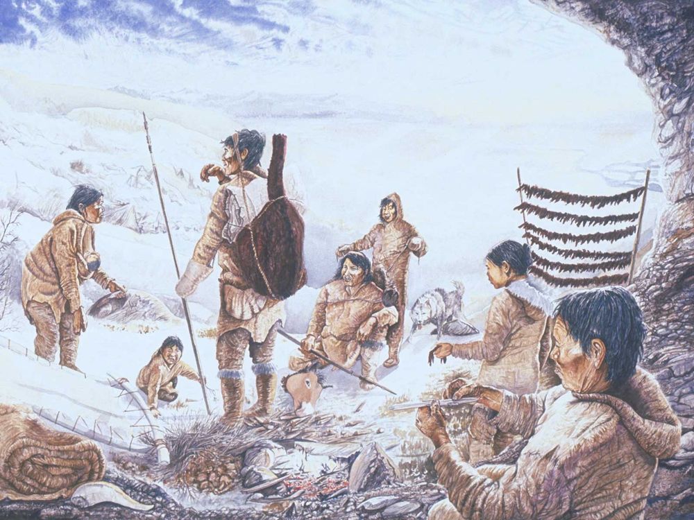 Hunters in Yukon Cave Reconstruction