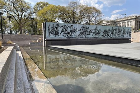 Rendering of the National World War I Memorial's wall of remembrance, which is set to be installed in 2024