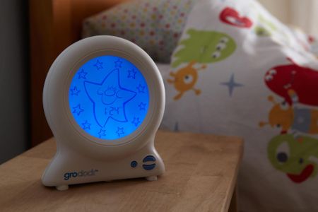 The Groclock aims to teach little kids to stay in bed until a predetermined time.