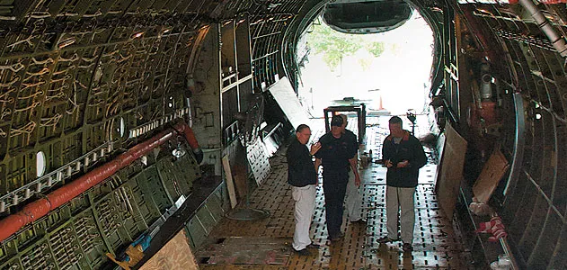 In the 86-foot-long cargo bay, former crewmen recall the hardware a C-133 could lift.