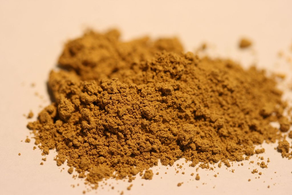 yellow powder ground from stone