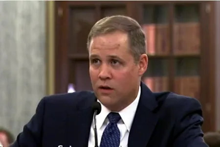 James Bridenstine at today's nomination hearing. 