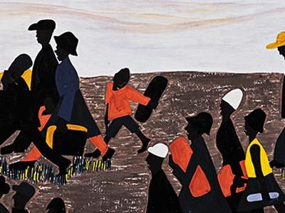 A long-running theme of U.S. black history (a panel from Jacob Lawrence's 1940-41 "Migration Series") may have to be revised.