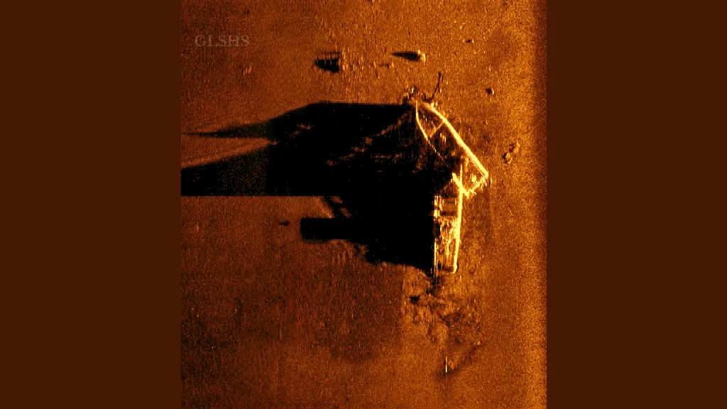 Sonar image of shipwreck