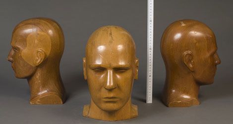 Wood models of human heads in the NIST Museum collection