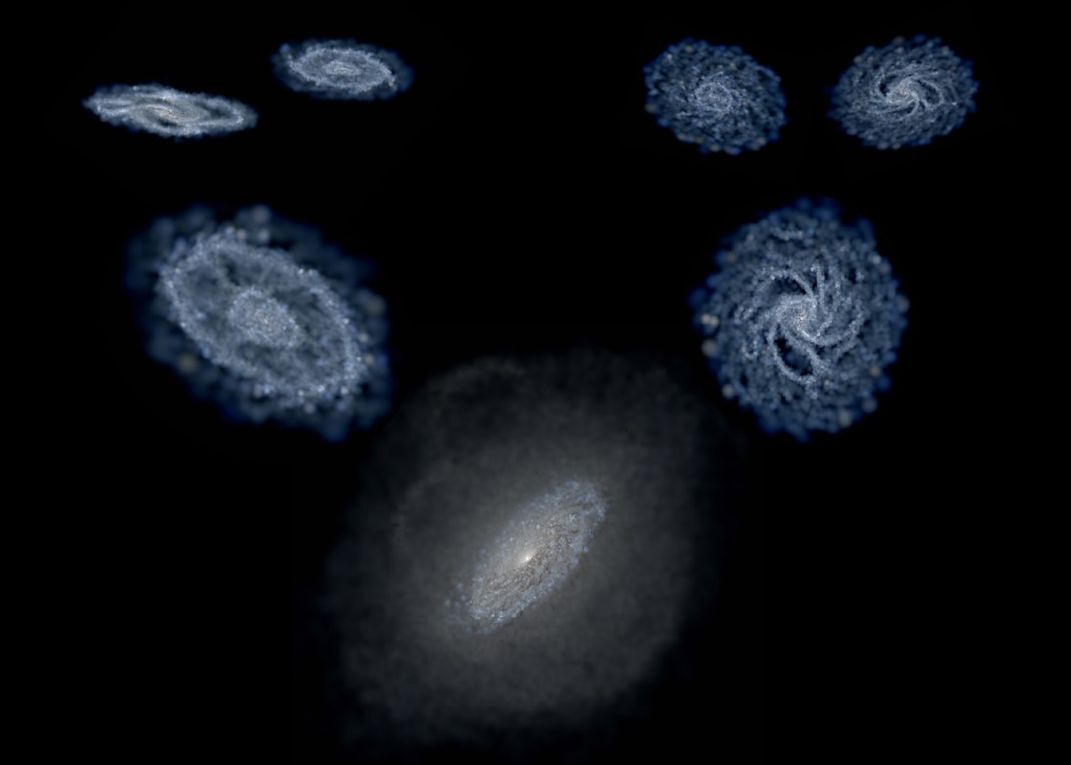 A hierarchical picture of galaxy formation through “galaxy cannibalism.”