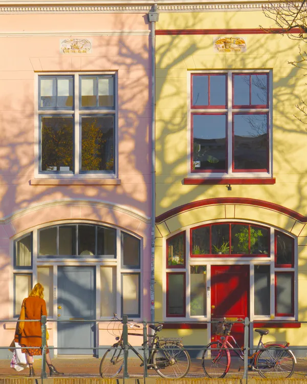 Symetrical Dutch houses with pastel colors thumbnail