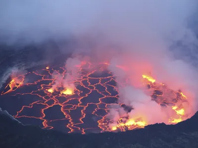The lava lake that sits atop Mount Nyiragongo in the Democratic Republic of the Congo is the largest in the world.&nbsp;