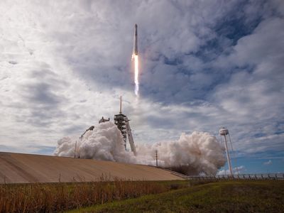 A Falcon 9 launch vehicle takes flight during a resupply mission on June 3, 2017. This was the first time that a Dragon spacecraft has been reused.