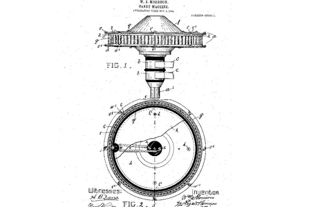 An early cotton-candy machine.